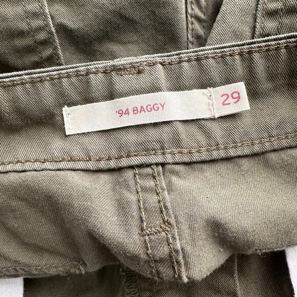 Levis Womens size 29 94 Baggy Pants Cargo Grunge Y2K Streetwear Green - Picture 8 of 10